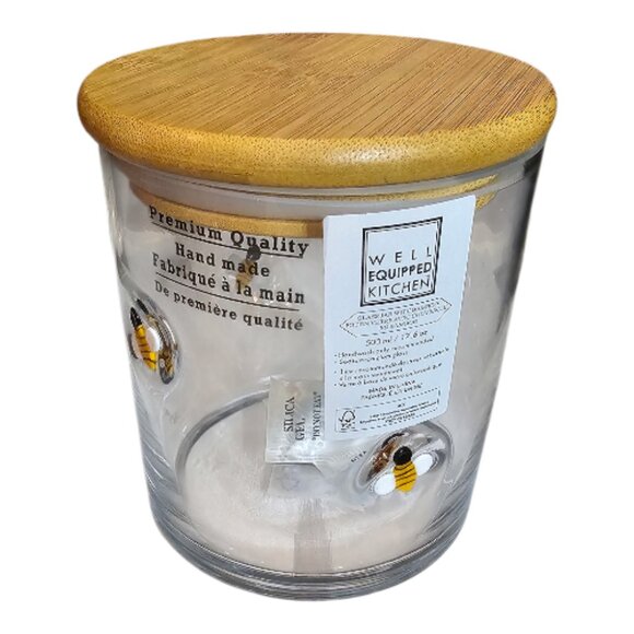 Well Equipped Kitchen - 3d Bee Design Glass Jar with Bamboo Lid, NWT - Picture 3 of 4